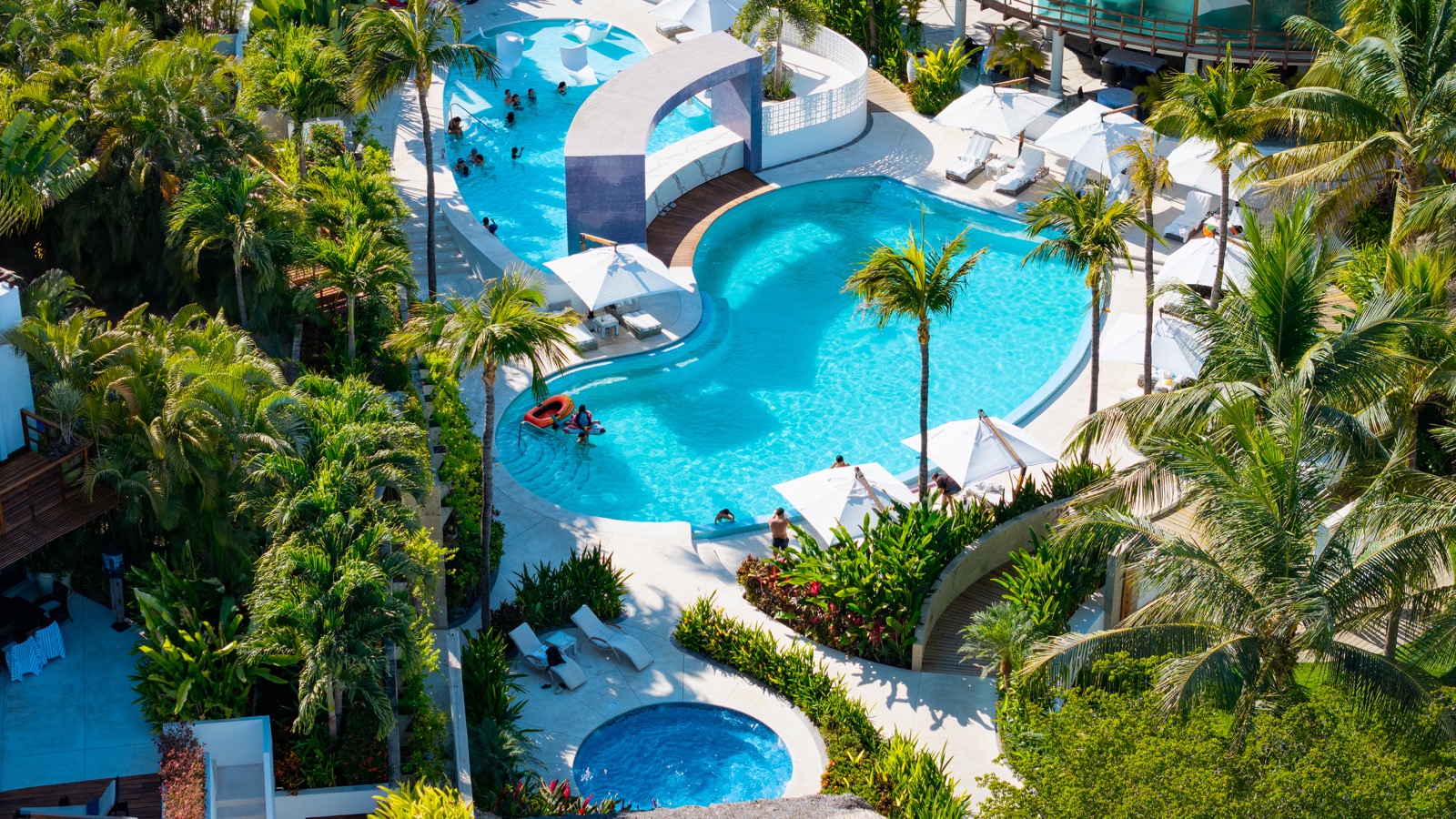 Pool complex aerial view